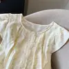 Roupa de Verão Dopamina: um Conjunto Completo de 2026 Verão Novo Estilo Camisa de Manga Curta com Manga Bufante e Calça Wide Leg Conjunto de Duas Peças