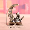 Latón Bruja Lunar Sombra Lunar Shiba Inu Bruja Souvenir Decoración Vintage Escritorio de Oficina Mascota de Té Artesanía Adorno