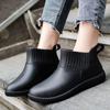 Calçados de Borracha Femininos Estilo Japonês Modernos de Cano Curto com Forro de Lã Botas de Chuva Casuais para Uso Externo Confortáveis com Solado Macio para Adultos