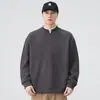 Sudadera Pulóver de Cuello Redondo 2025 Otoño Nueva Falsa de Dos Piezas Cuello en V Profundo Holgada Estilo Japonés Retro Camiseta Básica Versátil