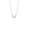 Colar de prata esterlina 925 um veado você lua pedra feminina ins design de nicho luxo leve personalidade temperamento conjunto de corrente para clavícula