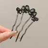 Exquisita y Lujosa Horquilla de Aleación en Forma de U para Fijar y Peinar el Cabello, Horquilla de Perlas y Pedrería para Mujeres