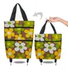 Bolsa de Armazenamento Portátil Dobrável com Rodas por Atacado Bolsa de Compras Portátil Dobrável com Rodas para Uso Doméstico Tecido Oxford Impermeável Bolsa para Compras de Supermercado