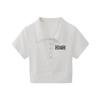 Camiseta Corta de Verano para Mujer, Ajustada, Adelgazante, Dulce y Picante, Cuello Polo, Manga Corta, Camiseta Base para Hombros