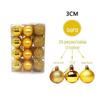 Bolas de decoração de Natal transfronteiriças 3 cm 24 bolas de plástico bolas galvanizadas brilhantes fosco decorações penduradas para árvores de Natal bolas de Natal