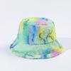 Nuevo sombrero de pescador de felpa teñido anudado cálido a prueba de sol imitación de piel de conejo color caramelo sombrero infantil de mujer personalizado europeo y americano