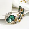 Broche Folha Criativo Exquisito Europeu e Americano com Strass, Broche de Acessório de Pin de Moda de Alto Padrão para Casaco de Terno Feminino