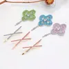 Pasador de Pelo en Forma de Cruz Estilo Coreano con Pedrería Completa, Pinza para el Cabello de Moda para Mujer, Accesorio para el Cabello Simple y Elegante para Raíz y Flequillo