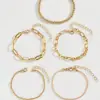 Clip de Papel Estilo Bohemio Transfronterizo Europeo y Americano Set de Pulseras con Cuentas Doradas Joyería de Mano para Mujer de Apilamiento Moderna Dulce y Fresca para Mujeres