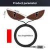 Luz de LED expressiva olho de diabo nova transfronteiriça para carro, luz de olho dinâmica, display de carro sem fiação para vidro traseiro