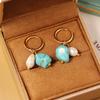 Aretes de Perlas Turquesas para Mujer, de Alta Gama, Aretes Modernos y Versátiles, Diseño Nicho, Aretes Estilo Bohemio