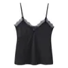Otoño 2025 Nuevo Estilo Europeo y Americano Moda Femenina Sexy Camisola con Ribete de Encaje Top 8501331
