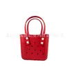 Bolso de mano perforado de EVA, bolsa de almuerzo portátil para picnic al aire libre, bolsa de playa para mujer, se puede decorar DIY en verano