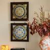 Tangka Nepalí Pintado a Mano Rueda del Tiempo Negro Dorado Mandala Rey Kong Decoración de Mesa Seiko Pintura para Sala de Estar Estudio Pintura Colgante de Mesa