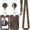 Portatarjetas Amazon transfronterizo con impresión UV y hebilla retráctil, cordón con impresión por transferencia térmica y clip para gafete