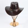 Personalidad de Nuevo Oeste Transfronteriza Europea y Americana Sombrero de Sol de Cuero para Montar Grande Sombrero de Sol para Camping al Aire Libre Playa