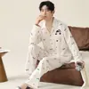 Cárdigan largo de manga larga y pantalón largo de algodón para mujer al por mayor, ropa casual para el hogar de otoño para hombre, adecuada para que la usen las parejas en el exterior