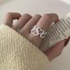 Anillo de Amor de Doble Capa Dulce Hueco para Mujer, Anillo Abierto Sencillo, Moderno, Distintivo, Combinable, Nicho Ins, Anillo para Dedo