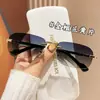 Gafas de Sol Nuevas Sin Marco Tendencia Versátiles Unisex Alta Apariencia Textura Premium Protección Solar Gafas de Sombra