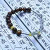 Pulseira de Fio Único de Jacarandá Preto Natural com Contas Espaçadoras de Bambu de Jade, Contas de Oração Budistas, Joia Elegante Feminina