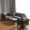 Sofá de Mimbre para Exteriores Patio Ocio Balcón Exterior Silla de Ratán Protector Solar Impermeable Casa de Huéspedes Invernadero Combinación de Muebles