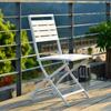 Mesa plegable minimalista moderna para exteriores, mesa y silla de madera plástica para uso comercial al aire libre, mesa y silla plegables para patio de villa y ocio