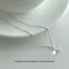 Collar Colgante de Cuenta de Cristal Blanco Transparente Hielo para Mujer 2026 Nuevo Estilo Lujo Ligero Nicho Simple Versátil Temperamento Cadena para Clavícula