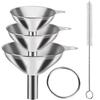 Conjunto de Funil de Três Peças Aço Inoxidável Diâmetro Grande Funil de Óleo para Cozinha Grande e Pequeno Funil para Servir Vinho Colher Dosadora de Vinho Doméstica