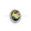 Hebilla de Flor de Placa de Cristal Ovalada de Doble Capa de Pedrería de Venta Caliente 10x14mm Hebilla Anti-Gancho Taladro de Garra Decoración Accesorios de Ropa Accesorio DIY