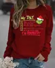 Nova roupa masculina de Natal verde monstro de pelo plano estampa de carta suéter solto top Grinch
