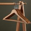 Gancho de Madera Maciza Flocado Antideslizante y Sin Costuras Gancho de Madera para Ropa Hogar Adulto Soporte de Madera para Ropa Gancho Especial para Ropa para Tienda de Ropa