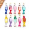 10 Colgantes Esmaltados Goteando Aceite de Acero Inoxidable Multicolor Serie Vida Marina DIY Estrella de Mar Cangrejo Pez Accesorios Colgante