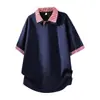 Camisa Nueva de Manga Corta para Hombre Verano 2026, Camisa Falsa de Dos Piezas Estilo Universitario, Estilo Unisex de Manga Corta