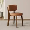 Silla de comedor de madera maciza, simple y moderna, popular silla de restaurante en línea con respaldo, para uso en el hogar, silla de comedor vintage de color crema minimalista de lujo ligero