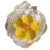 Atmósfera de Principios de Primavera ~ Pinza para el Cabello de Flor de Hibisco Simulada Estilo Dulce de Resort junto al Mar para Mujer Accesorios para el Cabello Bohemios de Frangipani