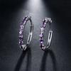 Moda Europea y Americana Aretes Plateados Elegantes Aretes para Mujer Deslumbrantes Coloridos de una Sola Fila con Circonitas Joyería de Venta Caliente Transfronteriza