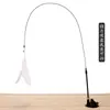 Venta al por mayor del fabricante Ventosa Alambre de acero Pluma Palo para provocar gatos Juguete interactivo para gatos para aliviar el aburrimiento Caña extendida para provocar gatos Suministros para gatos
