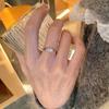 Anillo de Plata de Ley 925 con Diamante de Color, Ópalo y Circonita para Mujer, No se Desvanece, Anillo Ajustable Estilo Ins de Nicho con un Toque de Alta Gama
