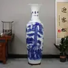 Jarrón de Piso Grande Cerámico de Jingdezhen Pintado a Mano con Motivos Tradicionales Chinos, Decoración de Alta Gama para Sala de Estar de Estilo Chino Moderno