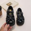Moda Infantil Versátil Saias de Primavera e Outono com Laços Sapatos de Uniforme JK Meninas Fofas Mary Jane Sapatos Pequenos de Couro