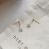 Pendientes de Plata Pura S999 Estilo Coreano Dulce Flor Gota de Agua Circonita Pendientes para Mujer Diseño de Nicho Pendientes de Lujo Accesible Pendientes Elegantes