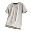Camiseta de Manga Corta de Seda de Hielo Sin Costuras para Hombre, Deportiva Casual, Secado Rápido, Transpirable, Delgada, Protección Solar de Verano, Camiseta de Cuello Redondo con Sensación Fresca para Hombre