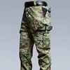 Calça Tática Militar para Exterior Anti-respingo Macacão Multi-bolsos Primavera e Outono Americano Funcional Carga Roupa de Trabalho Masculina