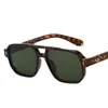 Gafas de Sol de Doble Puente con Clavo de Arroz de Piloto para Mujer Gafas de Sol con Espejo Cruzado Marco Grande Personalizado Gafas de Sol Gafas con Filtro Solar Moda Sentido Avanzado