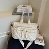 Bolsa de Algodão Acolchoada de Grande Capacidade Casual para o Dia a Dia 2025 Versátil Feminina de Alta Qualidade Ombro Único Transversal Bolsa Tote
