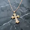 Collar de Cruz Vintage Gótico Tachonado con Diamantes para Mujer, Colgante Completamente de Diamante Intrincadamente Tallado, Cadena Fresca para Clavícula de Pareja, Idea de Regalo