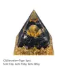 Pirâmide de Bola de Cristal Natural 5/6/8cm Ornamento de Mesa Chakra Cascalho Colorido Pirâmide de Resina Epóxi