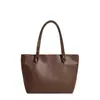 Bolsa Transfronteiriça Nova Moda Cor Sólida Retrô Casual Simples Grande Capacidade Ombro Único Bolsa Tote para o Trabalho Bolsa de Mão Bolsa Mulheres