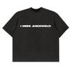 Camiseta de gran tamaño con hombros descubiertos, estilo rap, hip hop, Jus Wald, Juice WRLD, grafiti callejero europeo y americano.