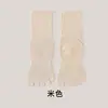 Calcetines Pilates de Cinco Dedos para Mujer, Calcetines Profesionales de Yoga Antideslizantes de Media Pantorrilla, Absorbentes de Sudor, Transpirables, Anti-Olor, Antibacterianos, Calcetines de Algodón Peinado con Dedos Separados